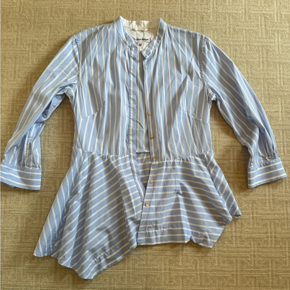 Le Sarte Pettegole Asymmetrical Hem Button Down Italian Size 42